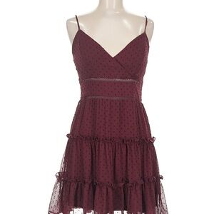 Altar'd State Burgundy Tiered Mini Dress